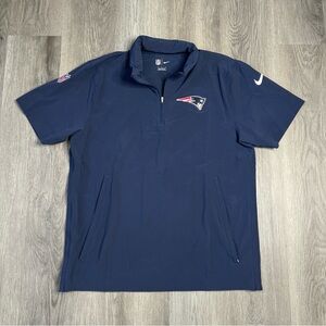 NWOT Nike New England Patriots Short Sleeve Pullover Jacket Blue‎ L DZ7185-419